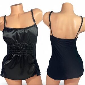 XOXO Black Satiny Chemise Camisole
Retro Vtg Made in USA